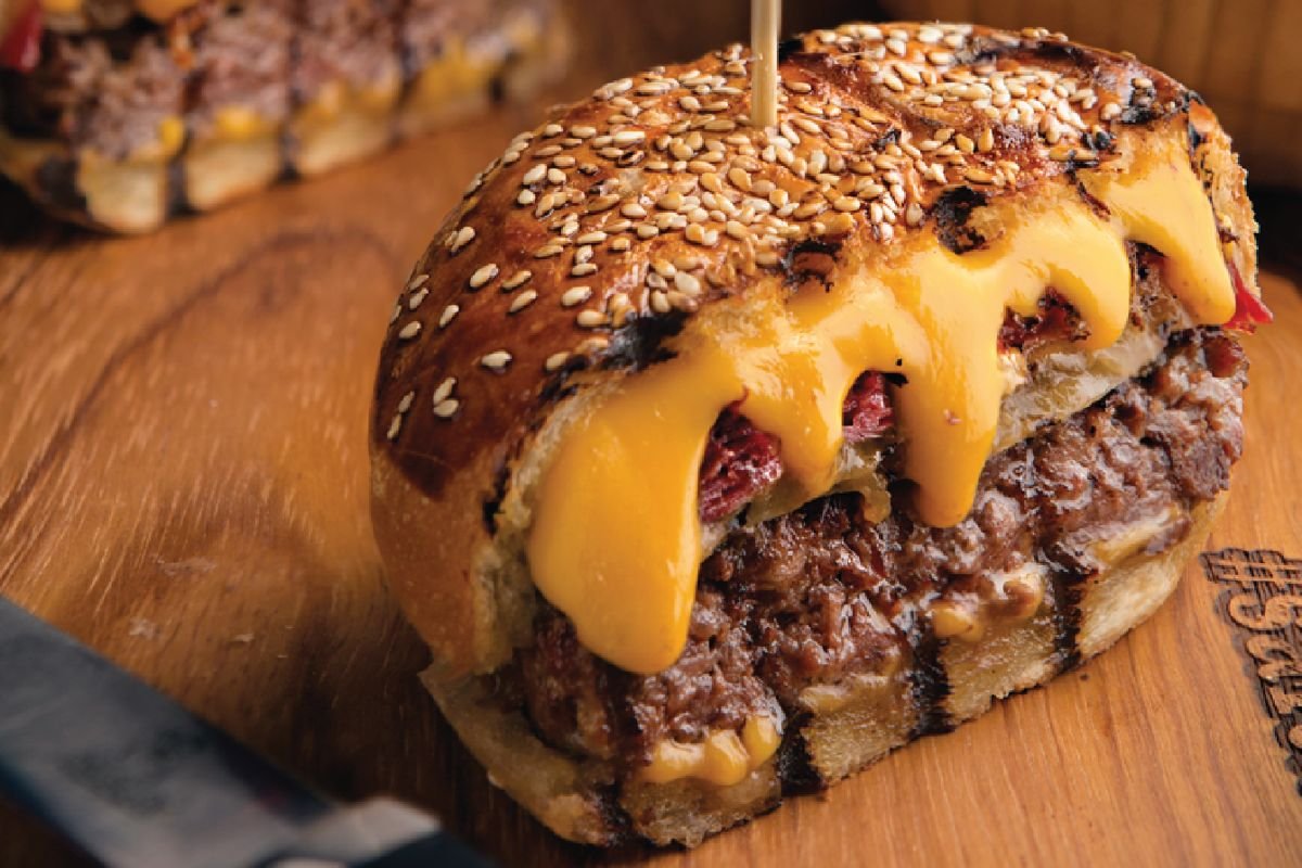 Cheeseburger with melted cheese