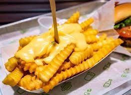 Cheese-loaded crinkle fries